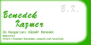 benedek kazmer business card