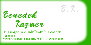 benedek kazmer business card